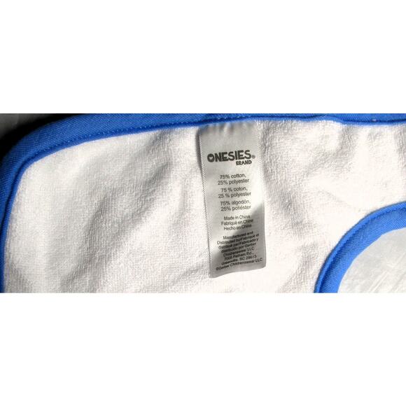 Onesies Bib by Gerber Blue and White Cotton Blend Baby Boy Loop and Hook - Picture 3 of 3